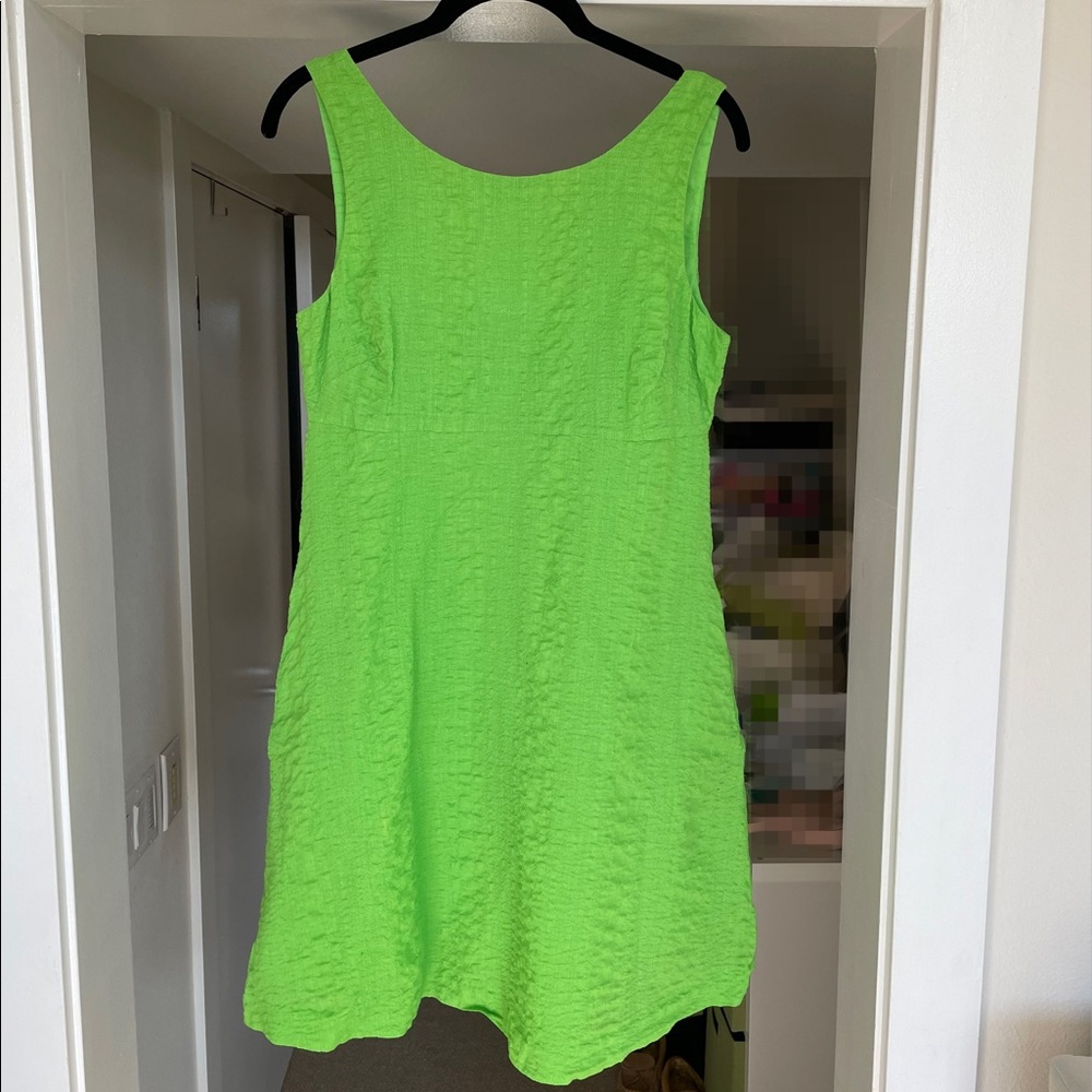 FREE JCrew green dress with buttons on back
